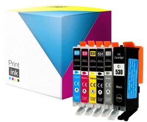 Sada kompatibilních inkoustů Canon PGI-530 + CLI-531 + GY [CMYK] od Print.ink