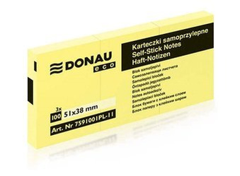 Donau samolepicí poznámkový blok žlutý 51x38