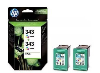 Originální inkoust HP 343 [CB332EE] [Tribarevný] [Dva kusy]
