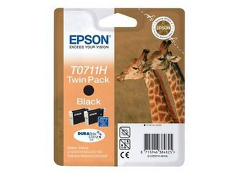 Originální inkoust Epson T0711H [C13T0711H4010] [Černý] [Dva kusy]
