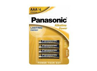 Alkalické baterie Panasonic AAA R3 4 Pack
