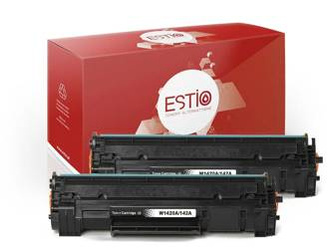 Kompatibilní toner HP 142A [W1420AD] [Černý] [Dva kusy] [Wersja z chipem] od Estio