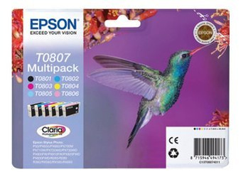 Originální inkousty Epson T0807 [C13T08074510] [CMYK+L] [Sada]